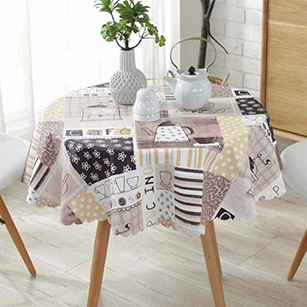 Tablecloths Handmade Simple Round Table Cloth Waterproof Kitchen Home Dining Tablecloth For Kitchen Dinning Tabletop Kitchen Home Decoration (Size : 240CM)